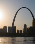 St. Louis Gateway Arch in the sunset.